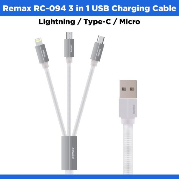 Remax RC-094 3 in 1 USB Charging Cable Lightning / Type-C / Micro