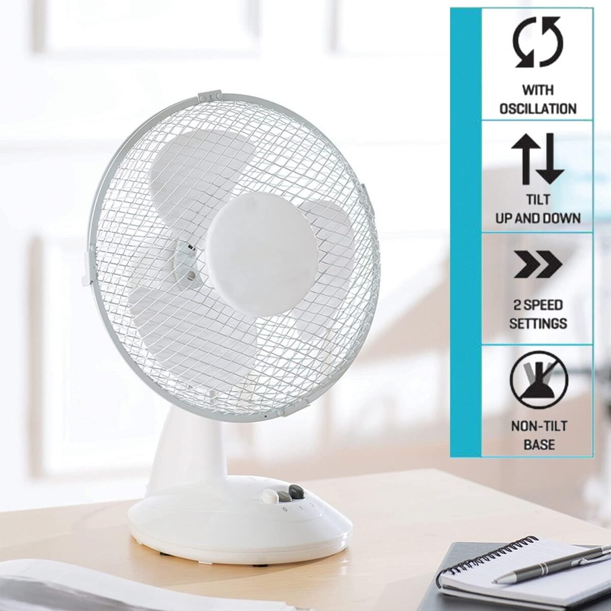 Daewoo Table Fan | 9-Inch Portable Desk Fan - iTech Group