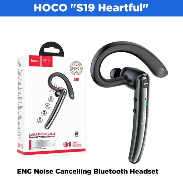 HOCO "S19 Heartful" ENC Noise Cancelling Bluetooth  Headset - Metal Gray
