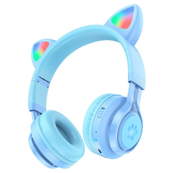 Kids Blue Cat Ear Wireless Earphones