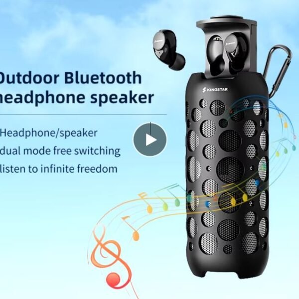 2 in 1 Portable Bluetooth Earphones Speaker Combo