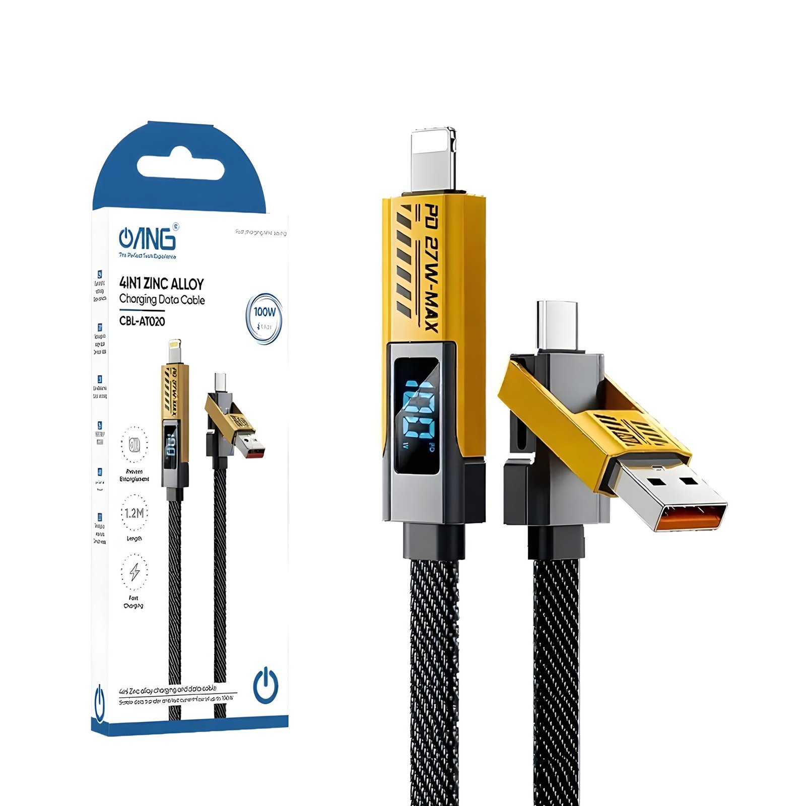 ANG 4 in 1 Zinc Alloy Charging Data Cable CB-A1000 ANG 4 in 1 Zinc Alloy Charging Data Cable CB-A1000