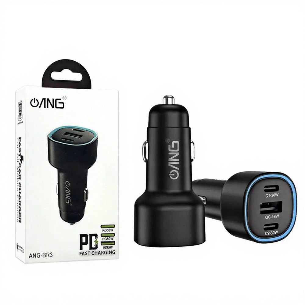 Picture 3 ANG BR3 Dual PD 30W + Single QC3.0 18W Fast Car Charger 12V - Image 1