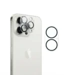 Back camera tempered glass protector installed on iPhone 17