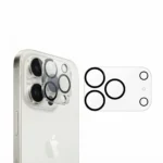 Back camera tempered glass protector installed on iPhone 17 Pro