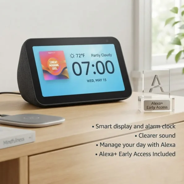 Amazon Echo Show 5 newest generation Charcoal smart display and alarm clock