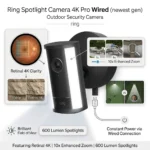 Ring Spotlight Camera 4K Pro Wired outdoor security camera with spotlights