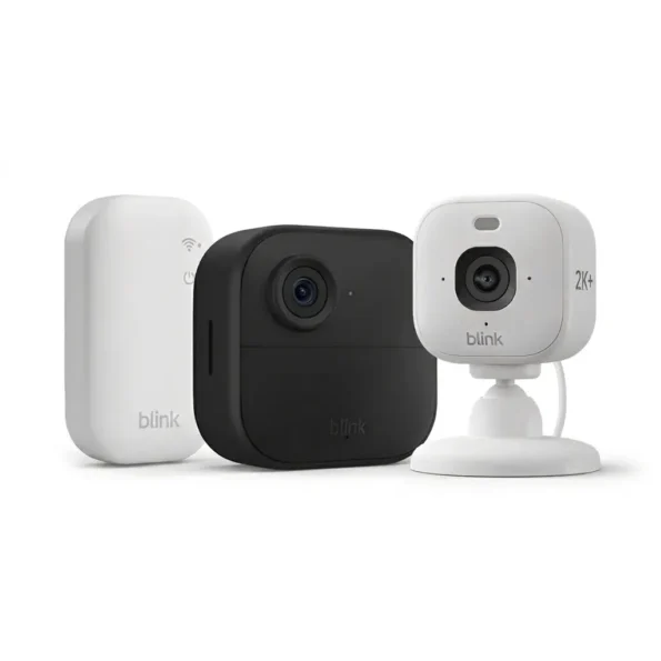 Blink Outdoor 4 wireless security camera bundle with free Blink Mini 2K+ in White