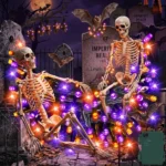 Gcstnn Halloween fairy lights with 50 orange and purple LEDs on a 16.4ft waterproof battery-powered string