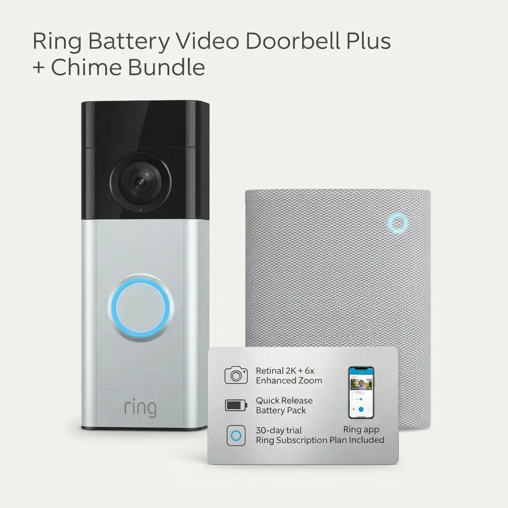 ring-battery-video-doorbell-plus-2k-chime Ring Battery Video Doorbell Plus Retinal 2K with Chime 3rd Generation