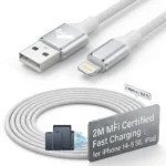 Aioneus 2 metre nylon MFi-certified Lightning charging cable for compatible iPhones and iPads