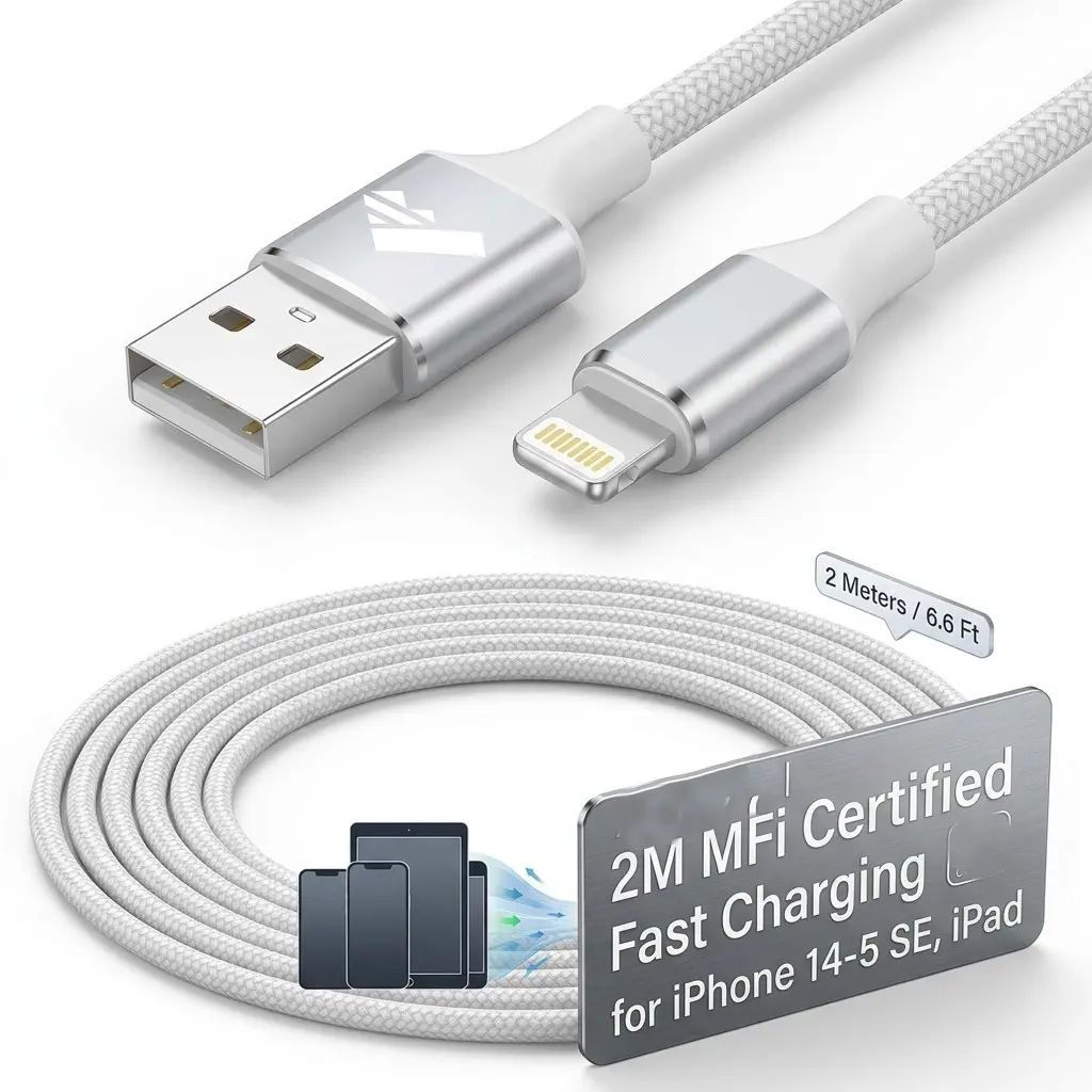 aioneus-mfi-lightning-iphone-charging-cable-2m Aioneus 2 metre nylon MFi-certified Lightning charging cable for compatible iPhones and iPads