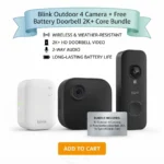 Blink Outdoor 4 Camera bundle with Blink Battery Doorbell 2K+ and Sync Module Core