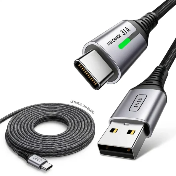 INIU 2 metre USB A to USB C charging cable rated at 3.1A