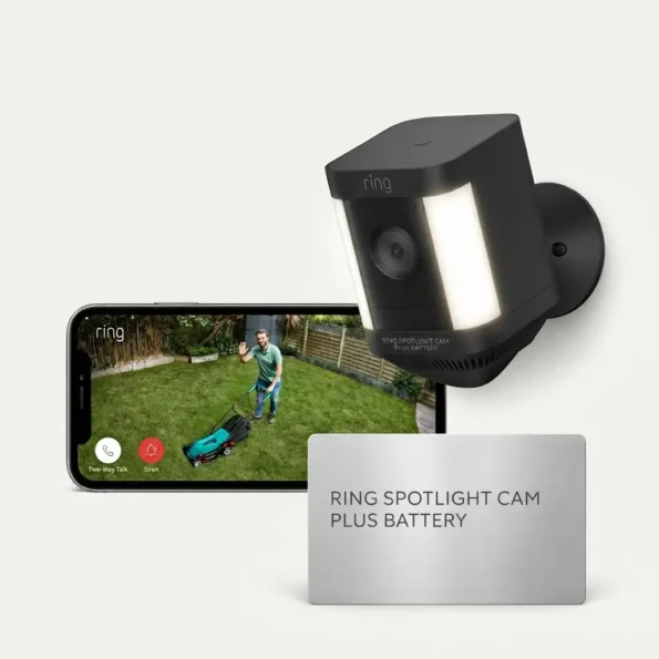 Ring Spotlight Cam Plus Battery wireless outdoor security camera with LED spotlights