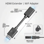 4.7-inch HDMI extender adapter with male-to-female connectors for Fire TV Stick and compatible HDMI devices