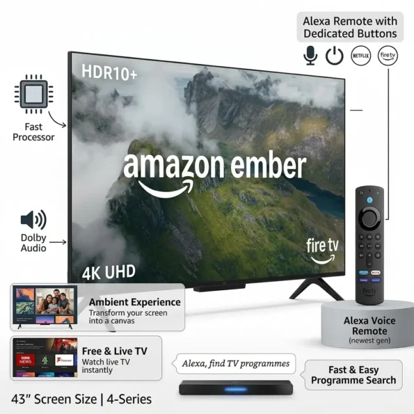 Amazon Ember 43-inch 4-Series 4K UHD Smart TV with Fire TV