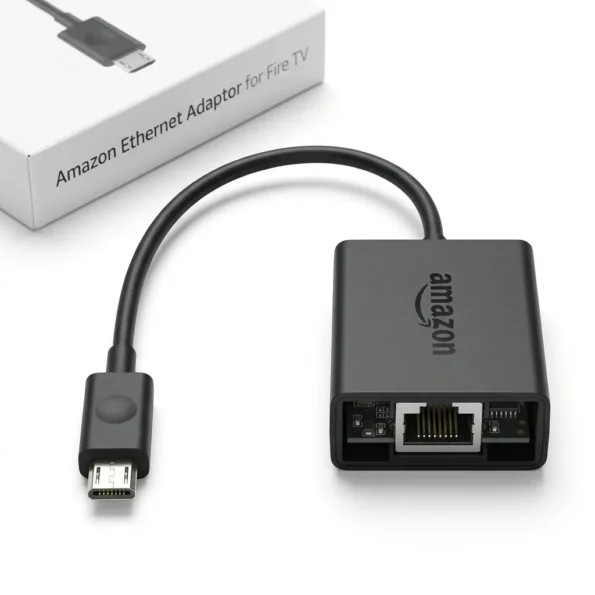 Amazon Ethernet adapter for connecting a compatible Fire TV device to a wired network