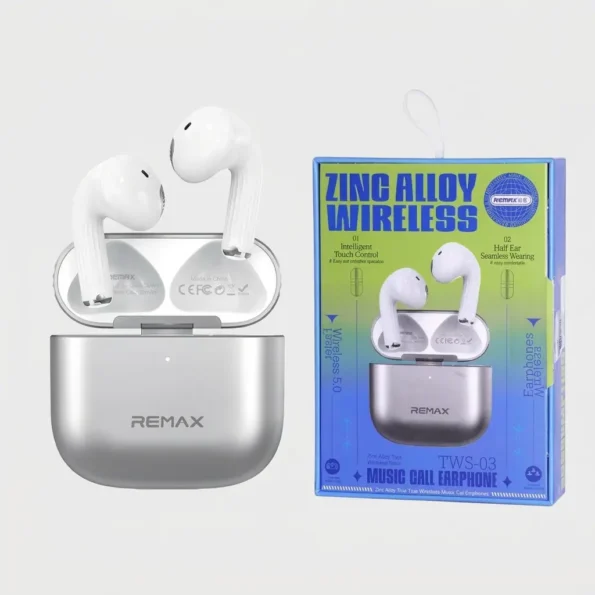 REMAX TWS-03 Zinc Alloy True Wireless Stereo Earphones for Music and Calls