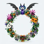 LEGO Halloween Wreath 40825 brick-built wreath with bat, pumpkins, ghost and spiderweb