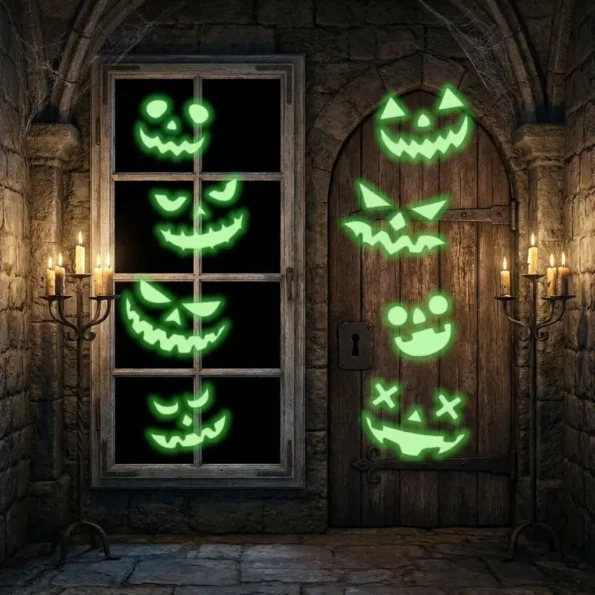 16 Halloween bat decorations with glowing eyes for indoor and outdoor Halloween displays