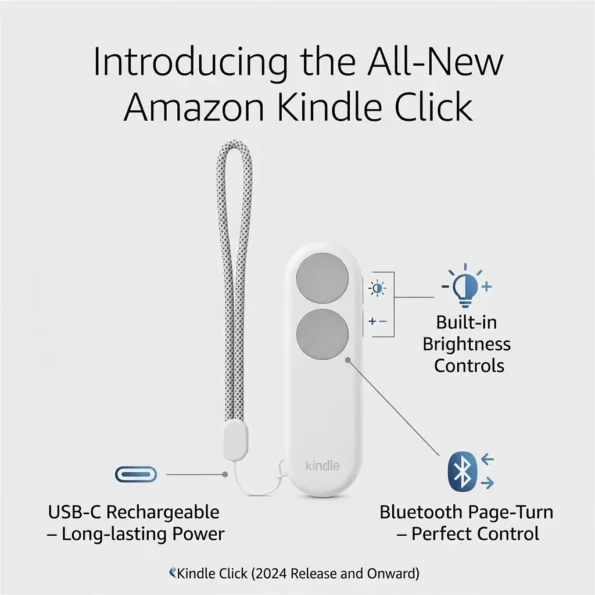 Amazon Kindle Click Bluetooth page-turn remote with USB-C charging