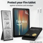 Two clear screen protectors for compatible Amazon Fire HD 8 tablets