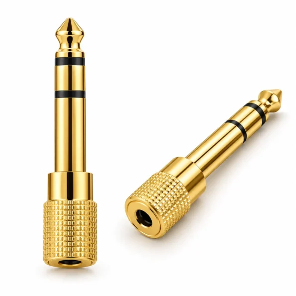 3.5mm to 6.5mm audio jack adapter for compatible audio devices