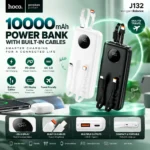 HOCO J132 Sabio 10000mAh Power Bank in black and white color